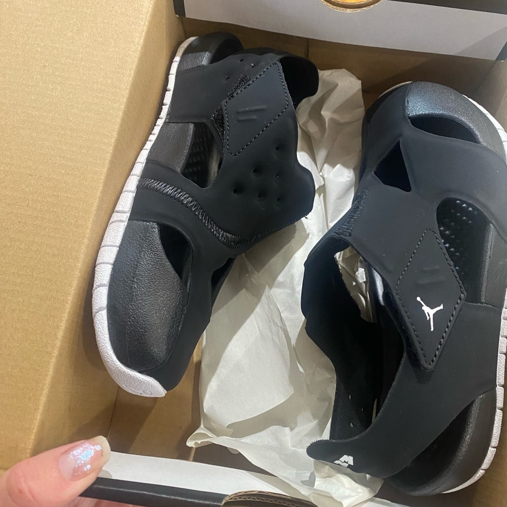 Jordan 1 Black Sandal SZ 13 - Picture 3 of 5